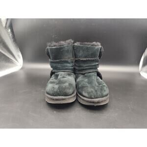 UGG Black Slouch Suede Sheepskin Boots Women’s Size 10 Style 1095701